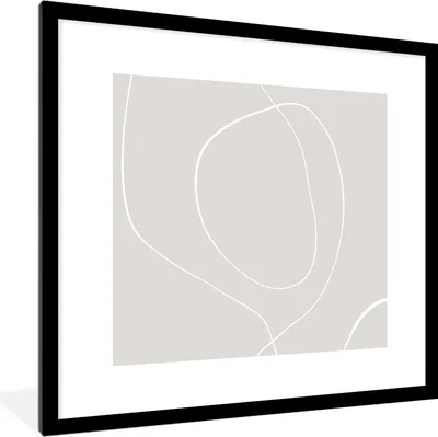 Produktbild von MuchoWow® Gerahmtes Poster Linienkunst - Abstrakt - Pastell 40x40 cm - Poster mit Schwarzem Bilderrahmen Wandposter Rahmen Foto Bilder - Poster - Plakat im Rahmen