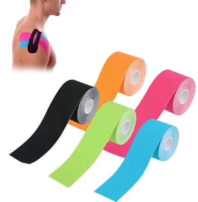 Image de Bande Kinesio, 5 rouleaux de 5 cm x 5 m, ruban adhésif pour le sport