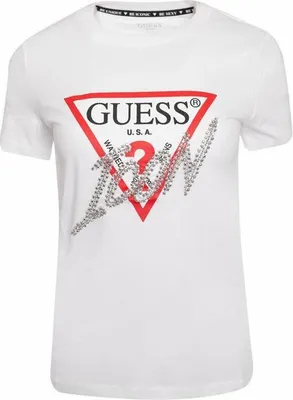 Obrázek produktu pro Dámské tričko GUESS Icon bílé XS – stylové a pohodlné bavlněné tričko