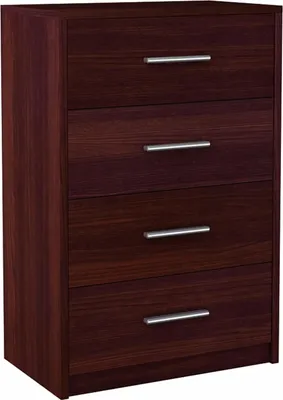 Produktbild von MATKAM Schubladen-Kommode Bodo 4S in moderner Optik, B60 x H75 x T35 cm, laminierte Möbelplatte, mit Rückwand, 4Schubfächer (Wenge)