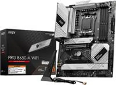 Obrázek produktu pro MSI PRO B650-A WIFI, AMD, Zásuvka AM5, AMD Ryzen 7000 Series, AMD Ryzen 8000 Series, AMD Ryzen 9000 Series, Zásuvka AM5, 256 GB, DDR5-SDRAM