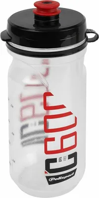 Obrázek produktu pro POLISPORT Láhev na vodu C600 Clear/Black/Red Clip On Cap 600ml