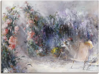 Produktbild von ARTland Leinwandbild Rosen und Flieder Größe: 80x60 cm