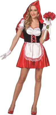 Produktbild von 3200490-48 schwarz-rot-weiß  Damen Rotkäppchen Kleid Rotkäpchen Kostüm Gr.48