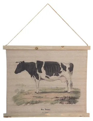 Produktbild von Clayre & Eef Wandteppich Kuh 64x53 cm Beige Jute