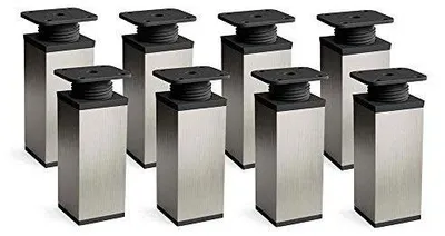 Zdjęcie produktu dla Nogi do mebli, zestaw 8 sztuk, wysokość 120 mm, regulowane, stal nierdzewna
