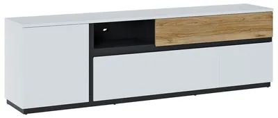 Produktbild von Lowboard TV-Unterschrank Novena 210,5x40x63cm weiß schwarz Catania Eiche