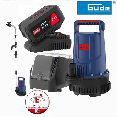 Produktbild von GÜDE Akku Regenfasspumpe RFP 18V mit 4.0 Ah Akku und Schnelll-adegerät 3A