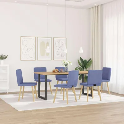Produktbild von vidaXL Esszimmerstühle 6 Stk. Jeansblau Stoff