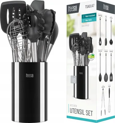 Produktbild von Teesa Küchenset TSA0147: Silikon & Edelstahl Utensilien, 9-teiliges Set