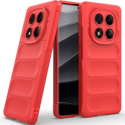 Produktbild von Handyhülle für Xiaomi Redmi Note 14 Pro 4G Weich TPU Silikon Stossfest Anti-rutsch Hülle Rot