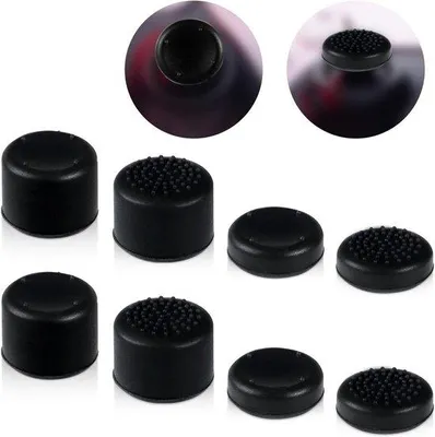 Immagine prodotto di Copripulsanti in silicone per PlayStation 5 - Nero - Copri pulsanti analogici - Copri pulsanti per gamepad - Copri joystick - Set da 8 pezzi