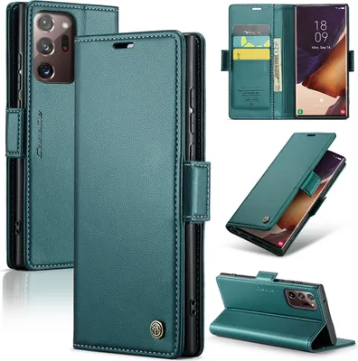 Image de Galaxy Note 20 Ultra Case, RFID Blocking Card, Advanced Flip Leather Case with Stand Function pour Samsung Galaxy Note 20 Ultra 5G Green