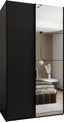 Produktbild von MEBLE KRYSPOL LUX 3 Schrank - 245,5x140x64cm - Schwarz, Schwarz, Schwarz