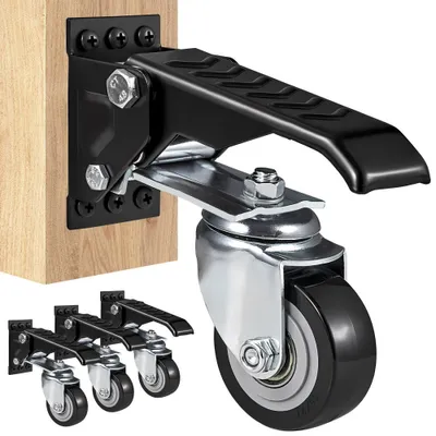 Immagine prodotto di SM® - Set di 4 ruote per banchi da lavoro - Portata massima 74,8 kg - Ruote per mobili con doppio cuscinetto a sfera - Ruote per impieghi gravosi in poliuretano - Ruote per trasporto con freno - Ruote industriali 160x70x174 mm