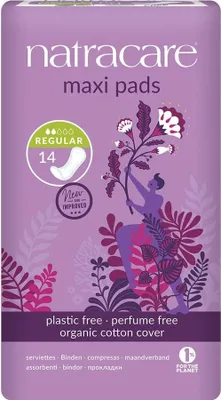 Obrázek produktu pro NATRACARE Menstruační vložky Maxi REGULAR bez křidélek 14 ks