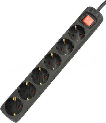 Productafbeelding van Unitec 445351 tafelstopcontact met stekkerschakelaar - 6-voudig - 1,4 m - H05VV-F 3G1,5 mm² - Zwart