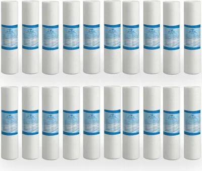 Immagine prodotto di Bellerofonte filtro sedimenti per acqua filtro meltblown 10 pollici 5 micron in polipropilene. Rimuove sabbia, particelle di ruggine e impurità in sospensione fino a 5 micron, 20 pezzi