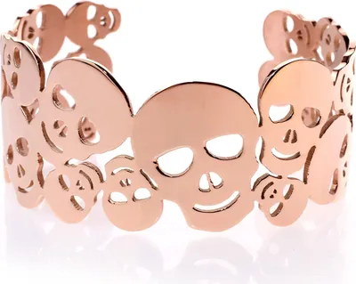 Produktbild von Karisma Frauen Edelstahl Armreif - Totenköpfe Rosé Gold beschichtet- SB0671RG-/Breite 30mm