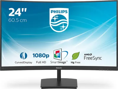 A Philips monitor is displayed with various feature callouts.