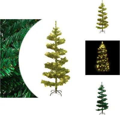 Produktbild von vidaXL Spiral-Weihnachtsbaum mit Beleuchtung und Ständer Grün 150 cm -  Weihnachtsbäume