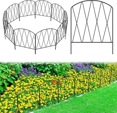 Immagine prodotto di Recinzione decorativa per giardino in acciaio inossidabile, confezione da 10 pezzi