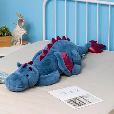Imagen del producto de Dragón de peluche, con relleno que le da peso, 4,5 kg, 110 cm, ideal como peluche para niños y adultos