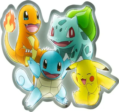 Immagine prodotto di BigBen, lampada da parete al neon Pikachu e Starters 53 cm, colorata