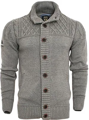 Produktbild von Brandneu Designer Strickjacke CARISMA CRM7158 Knopfleiste Stickerei Grau XXL
