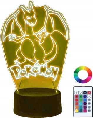 Immagine prodotto di Charizard Pokemon Go Luce notturna illuminata per bambini + telecomando