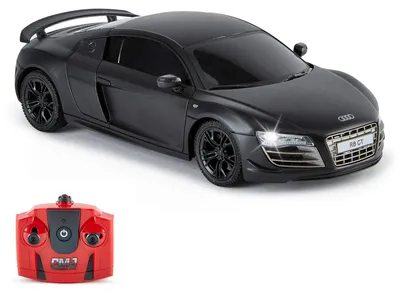 Image de CMJ RC CARS Audi R8 GT, voiture télécommandée officielle et sous licence, voiture de course RC, voiture tout-terrain RC 1:24, 24Hz, cadeau pour enfants de 6 à 12 ans, débutants (noire)