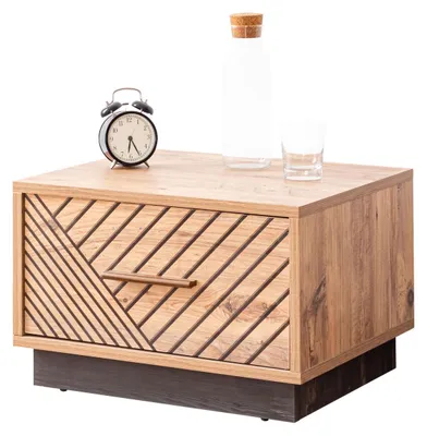Obrázok produktu pre Skye Decor, kvalitný nočný stolík (kód pre rodičov) – antracitová a hnedá farba, 55 cm