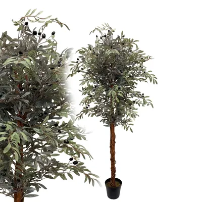 Produktbild von Olivenbaum 180 cm groß künstlich wie echt Kunstpflanze Kunstbaum Früchte Deko