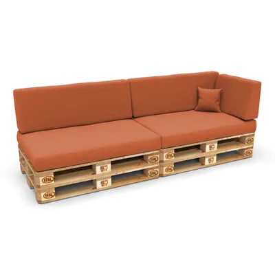 Image de POKAR Coussin pour palette Coussins de palette avec housse amovible Canapé de palette, Taille:Lot de 6, Couleur:Orange