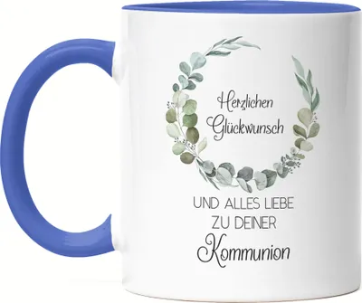 Produktbild von Alles Liebe zu deiner Kommunion Tasse Blau Kommuniongeschenk Christentum Kirche