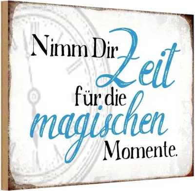 Produktbild von vianmo Holzschild 12x18 cm nimm Zeit für magische Momente Dekoration