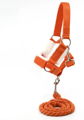 Productafbeelding van Oranje hoofdstel en teugels voor een hobbyhorse
