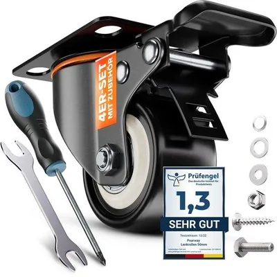 Obrázok produktu pre PEARWAY™ Premium Lenkrollen 50mm mit Bremse [4