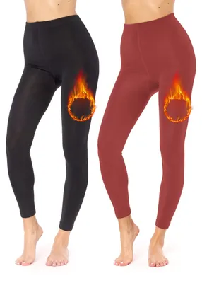 Image de Merry Style Lot de 2 leggings femme MS-ATX-441 (Noir/vin, M-L)