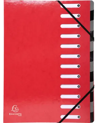Produktbild von Exacompta 6x Ordnungsmappe Harmonika dehnbar Karton 12 Fächer Rot 53925E