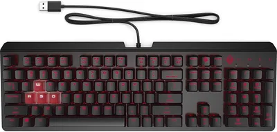 Obrázok produktu pre HP Klávesnica OMEN by Encoder, Plná veľkosť (100 %), Kábel, USB, Mechanický spínač kláves, QWERTY, Čierna