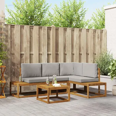 Produktbild von "SALE 2026"Outdoor-Sofagarnitur/Couchgarnitur - CLORIS - Outdoor-Möbel - für Garten/Terrasse - mit Kissen 5 Stück Natürlich und Hellgrau - Gartensofas NeuMöbel619214