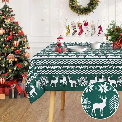 Produktbild von Wasserbeständiges Tischüberzug - Weihnachts Tischdecke - 1 Stück - Polyester - rechteckig