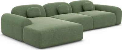 Produktbild von Strukturstoff L-Form Sofa Nuvia Grün Links
