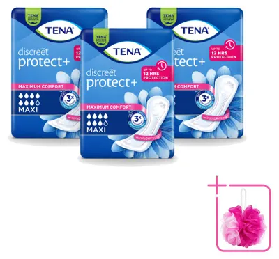 Imagen del producto de 3 unidades de toallas absorbentes TENA Discreet para incontinencia urinaria severa - Paquete económico - 3 unidades