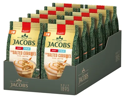 Zdjęcie produktu dla JACOBS Kawa sypana TYPE SALTED CARAMEL LATTE Hot Cold 12x 340g torebki kawa rozpuszczalna