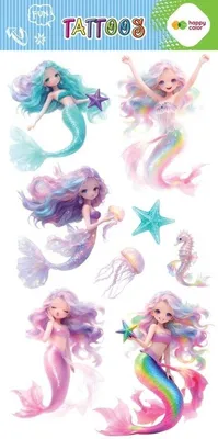 Obrázok produktu pre Tatuaże zmywalne MAGICAL SIRENS 100x200mm Happy Color
