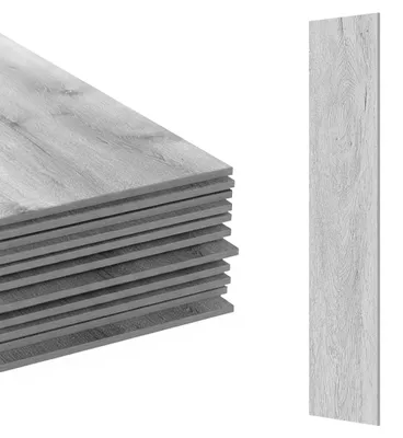 Obrázek produktu pro Relaxdays samolepicí PVC podlahová krytina, 2,5 m²/18 kusů, vzhled dřeva, koupelna, kuchyně, samolepicí dlaždice 91 x 15 cm, protiskluzová, světle hnědá