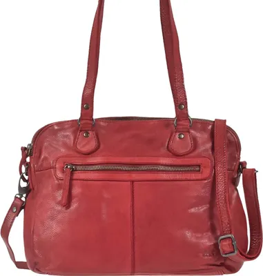 Produktbild von Bear Design Umhängetasche Leder Handtasche Damentasche 33x25cm rot