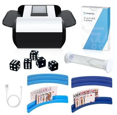Produktbild von ShopWise elektrische Kartenmischmaschine Automatisch USB | Leiser Kartenmischer für Poker, Skat & Kartenspiele | gleichmäßiges Mischen